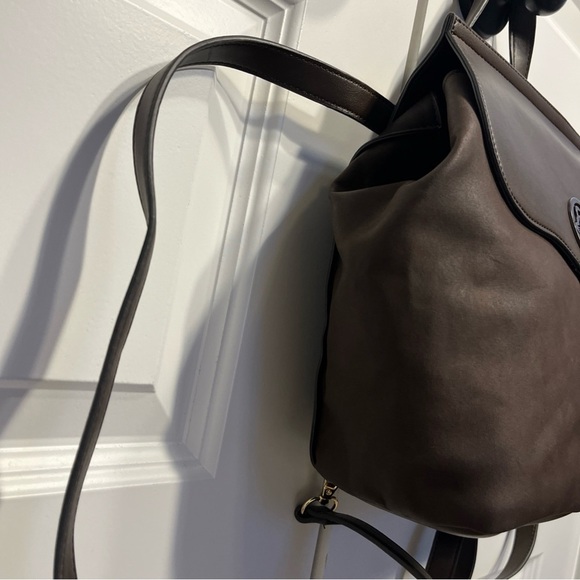 Nanette Lepore Brown Vegan Leather Logo Convertible Backpack - Picture 3 of 10